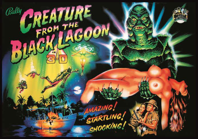 Ceature from the Black Lagoon pinball Translite