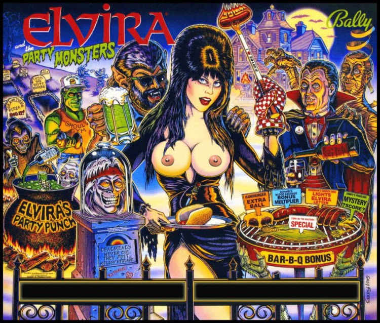 Elvira and the Party Monsters pinball Translite