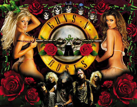 Guns and Roses pinball Translite