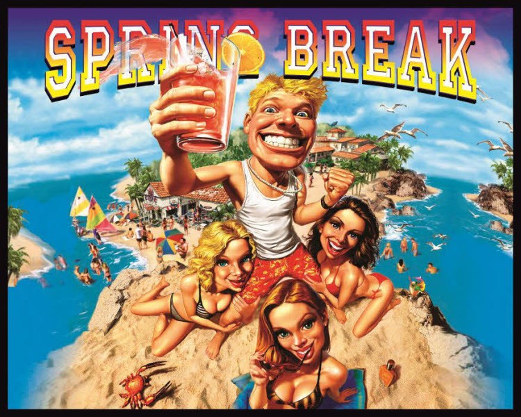 Spring Break pinball Translite